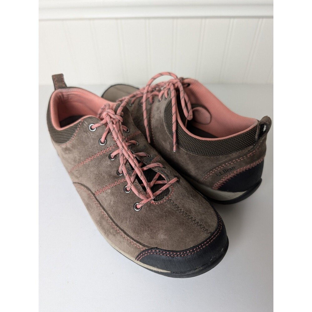 LL Bean Women's BeanSport Brown Suede Lace Up Low Top Sneakers Size 8.5M